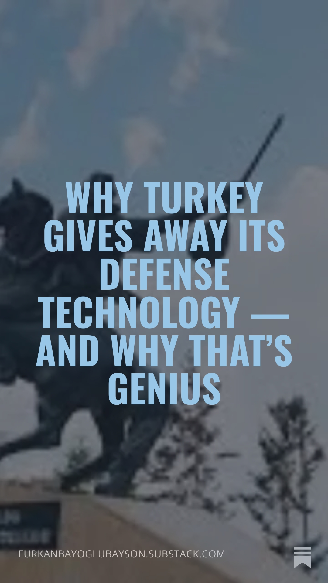 Defense-themed essay cover for Turkey's technology-sharing strategy